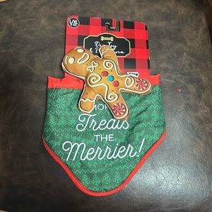 WOOF CHRISTMAS HOLIDAY DOG TOY/BANDANA SET: NEW WITH TAGS: SIZE L/XL